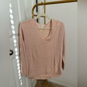 Cashmere Blend V-Neck Sweater • Heather Pink/Peach • XS (Relaxed Fit) • GUC!